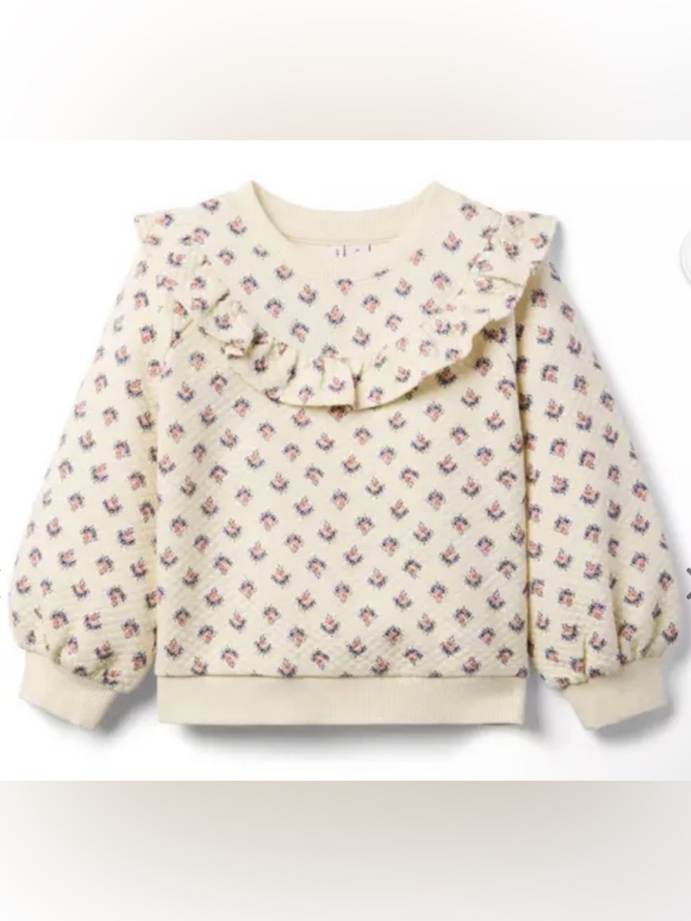 Janie & Jack Floral Quilted Sweatshirt - Size 7